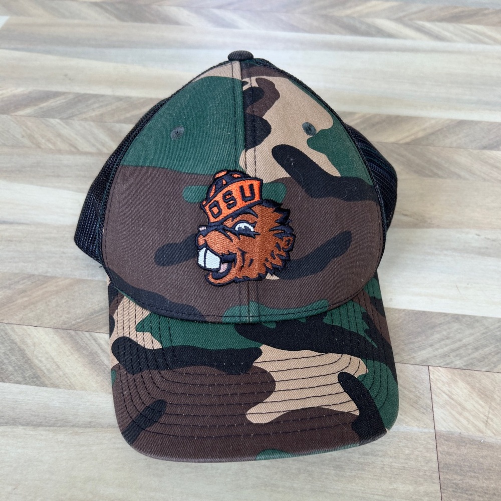 OSU Camouflage Unisex Trucker/Baseball Cap with Embroidered Logo